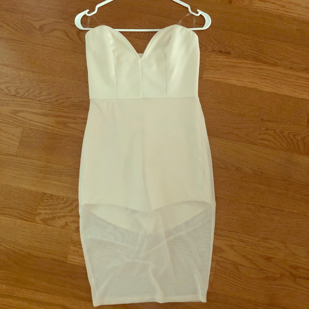 NWOT Nude tight dress with sheer bottom